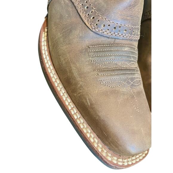 ARIAT COWGIRL BOOTS LEGEND WESTERN SZ 7.5 SQUARE TOE EMBROIDERED HERITAGE ROUGH - Picture 10 of 16